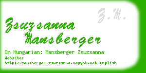 zsuzsanna mansberger business card